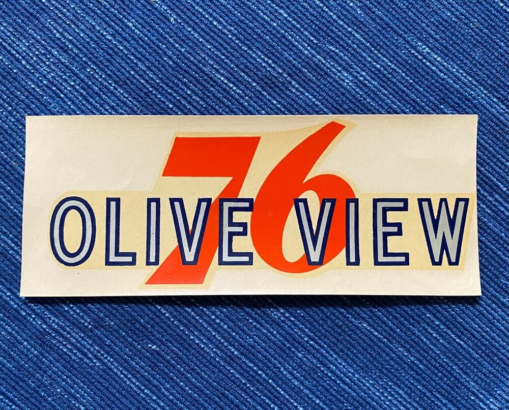 Vintage Union 76 Oil Olive View Los Angeles CA Decal Gas Station Travel Souvenir